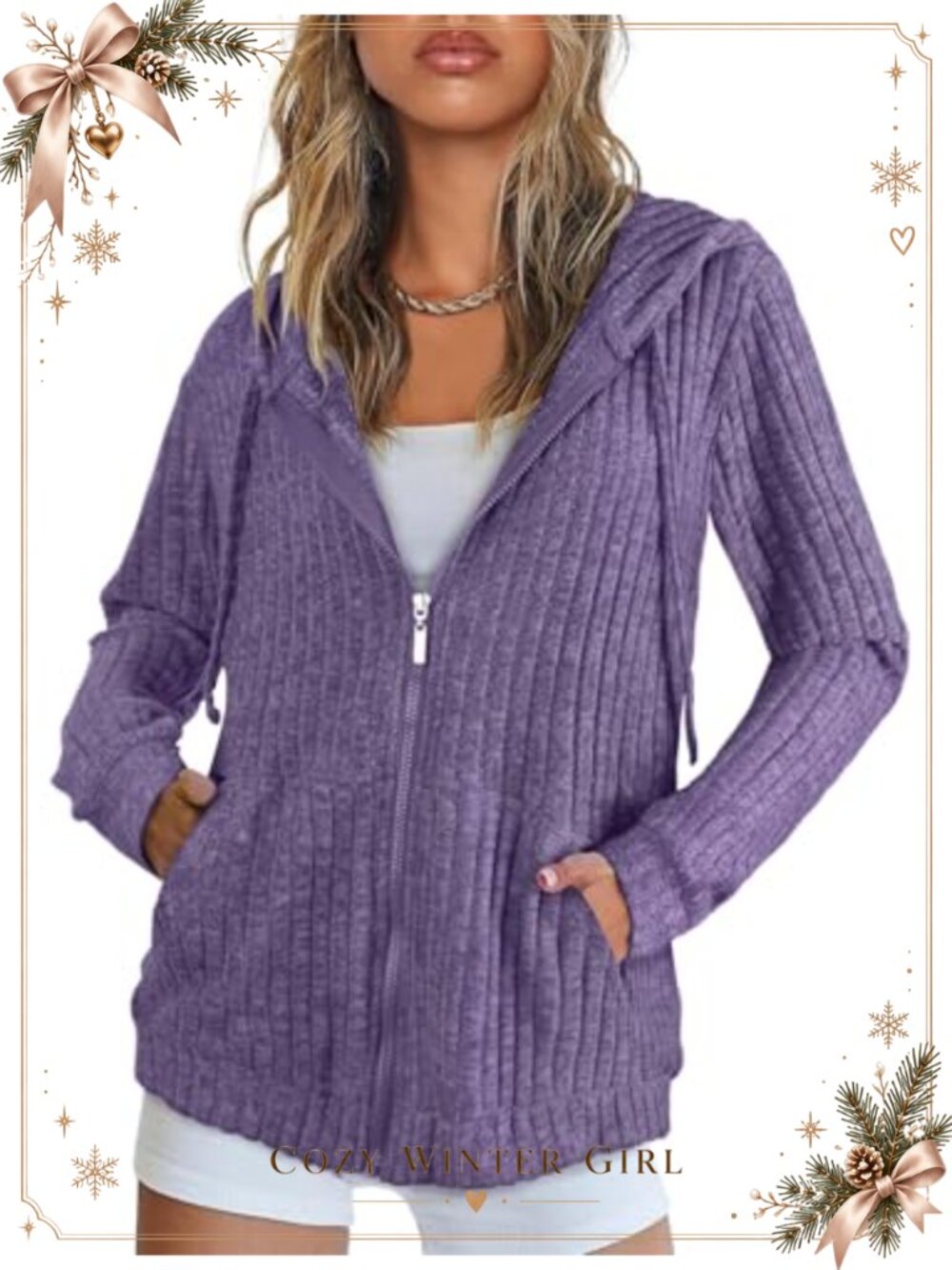 Womens Zip Up Hoodie Lightweight Tunic Sweatshirt Open Front Cardigan